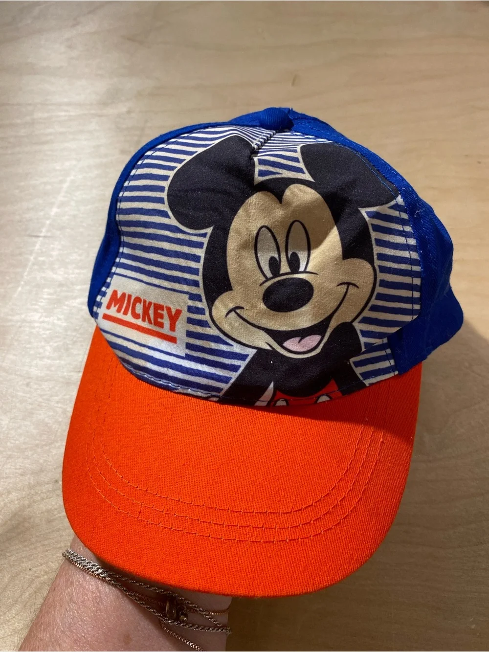 Disney Mickey Mouse Orange Brim Blue Crown Kids Baseball Cap (SZ)